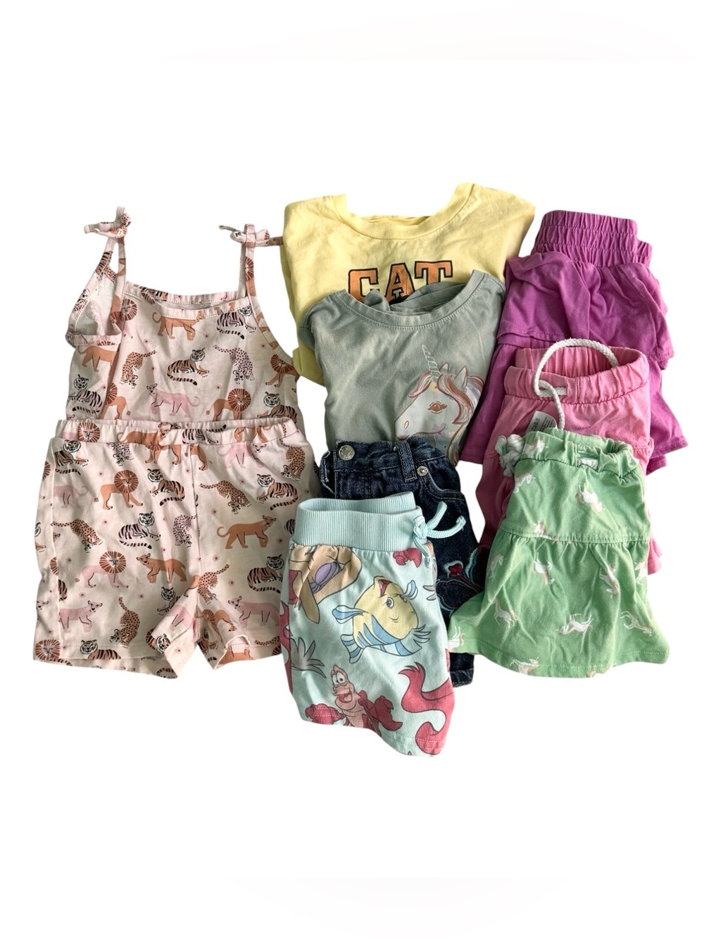 Disney, Children’s Place, KRU Girl 3T Shirts, Skorts & Shorts Clothing Lot Of 9